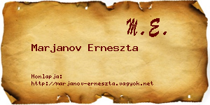 Marjanov Erneszta névjegykártya